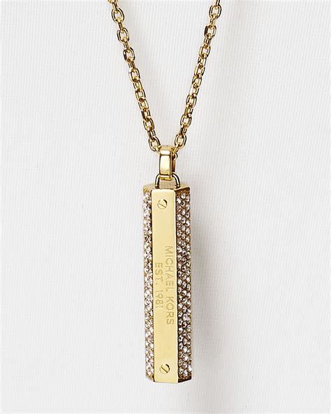 michael kors gold plaque necklace|michael kors necklace sale.